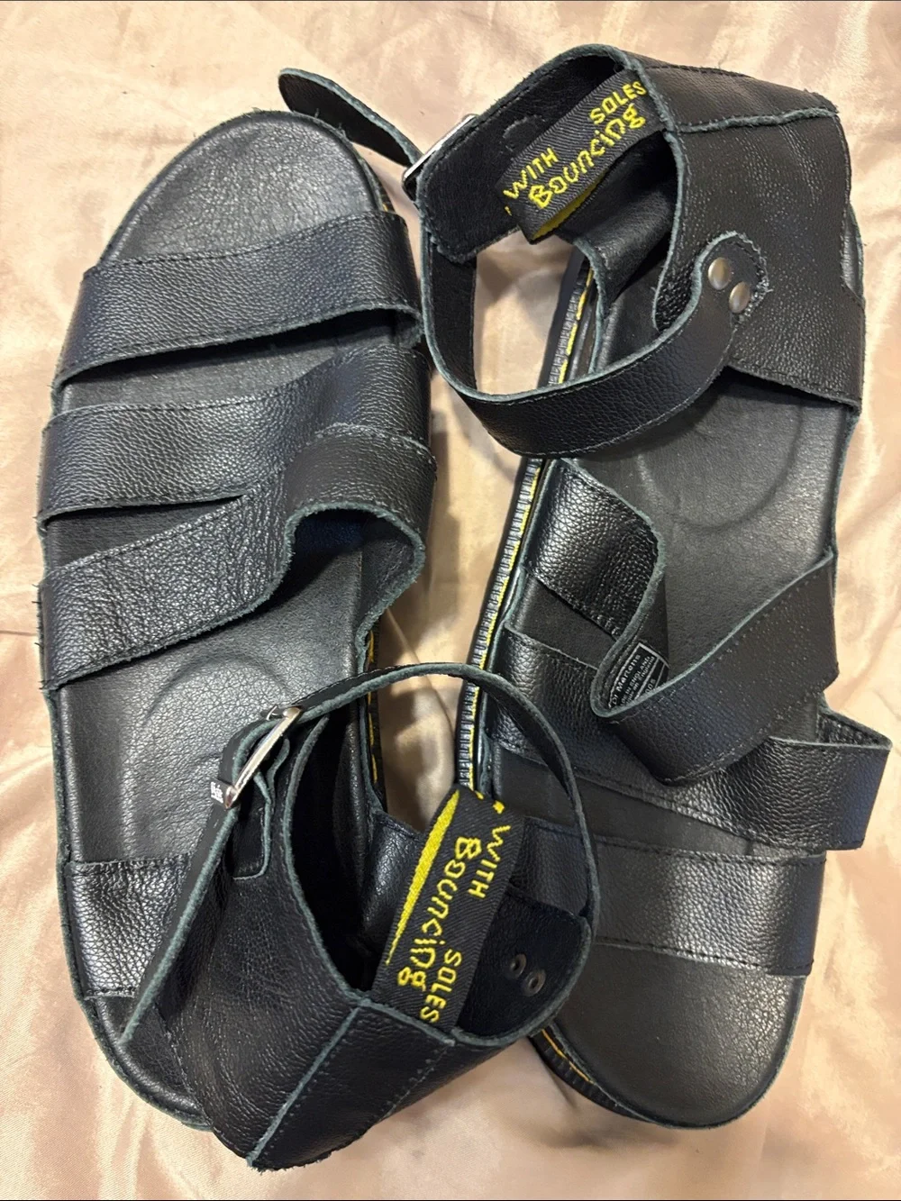 Dr. Martens Black Leather women’s or Men's Sandals US size 10 AS NEW condition